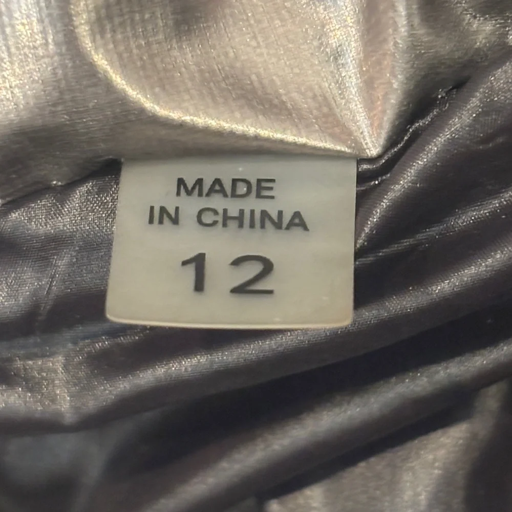 SAM Girl’s Shiny Silver Puffer Jacket Size 12